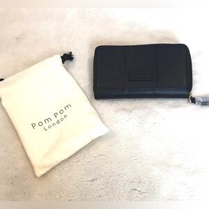 Pom Pom London Black Chelsea Wallet Purse NWOT
